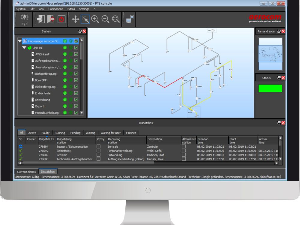 Control software for pneumatic tube systems in hospitals Control software for pneumatic tube systems in hospitals